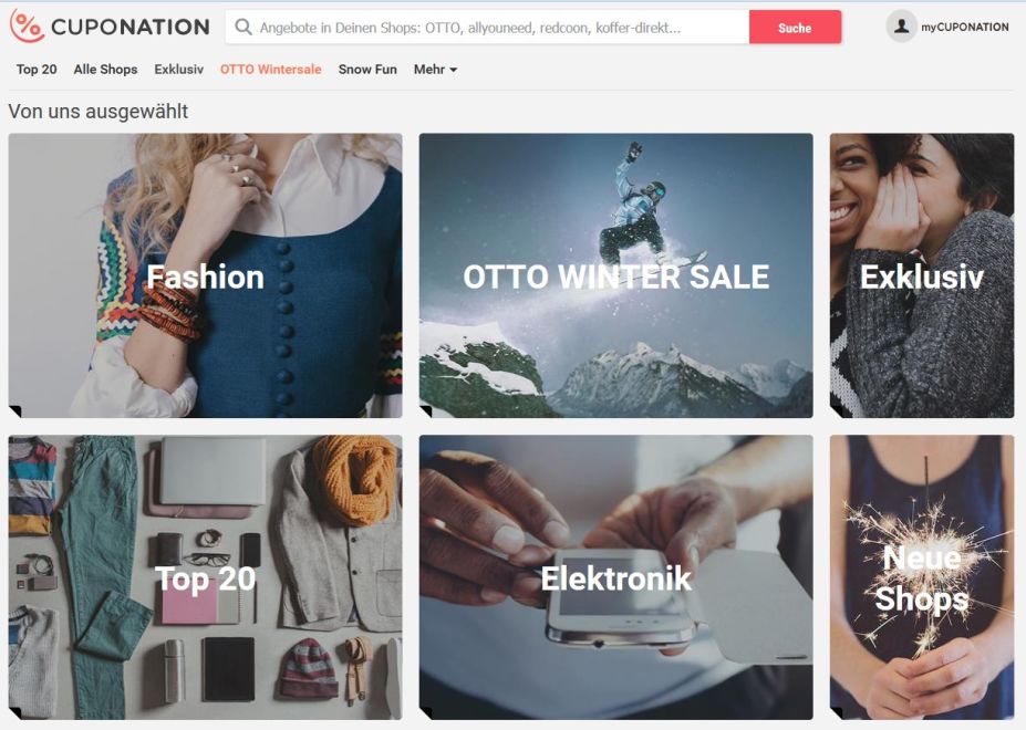 Webseite Cuponation