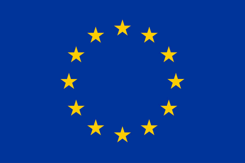 Bandiera con stelle dell'Unione Europea