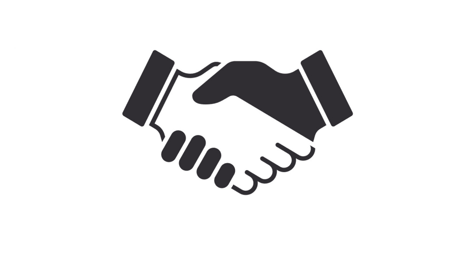 An image of two hands interlocking in a handshake detailing the affiliate network.