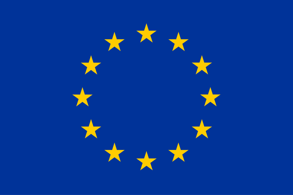 Bandiera con stelle dell'Unione Europea