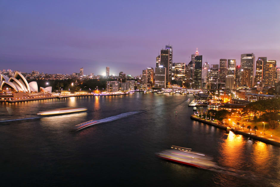 Nighttime view of Sydney, Australia