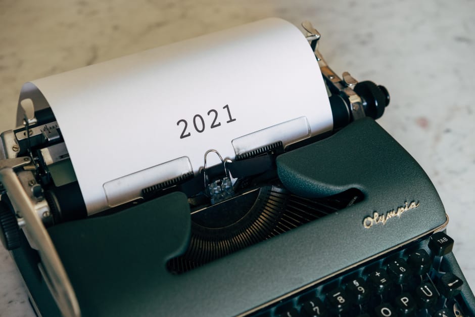 Schreibmaschine, die 2021 schreibt