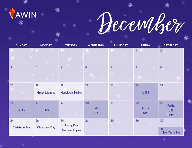 December Q4 calendar