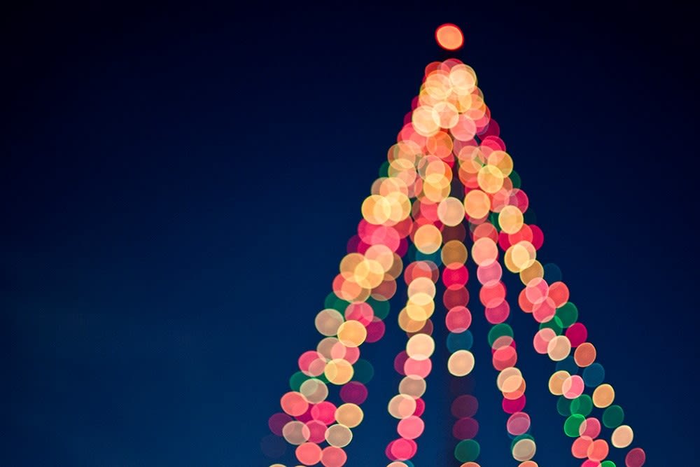 Lucine a forma di albero di Natale