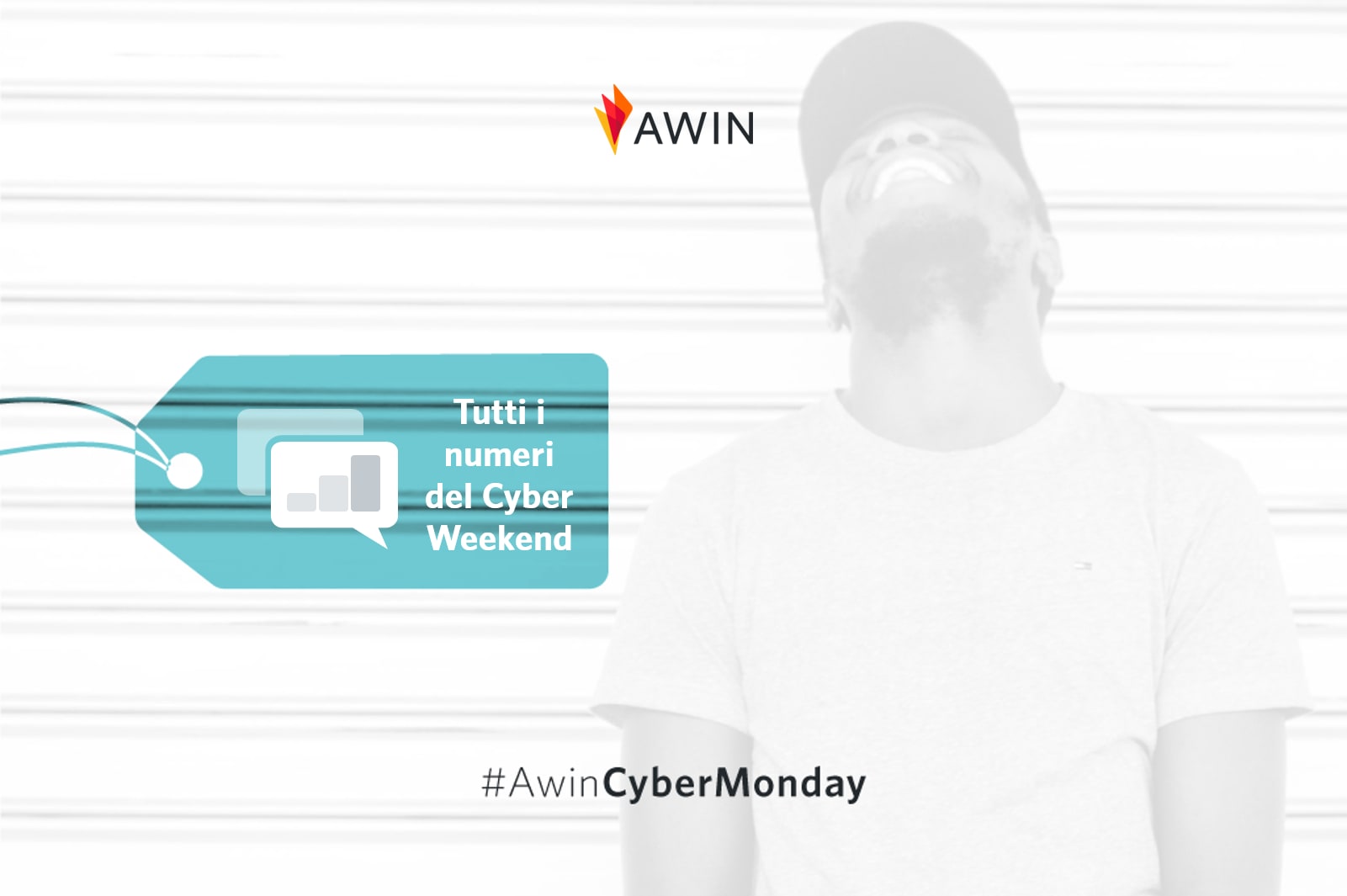 Creatività Awin realizzata per il Cyber Weekend